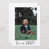 Eigen naam Minimale Leo 1e verjaardag eerste foto Kaart (Voorkant / Achterkant)