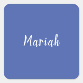Eigen naam Minimalist Plain Calligrafie Script Bla Vierkante Sticker