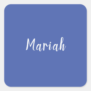 Eigen naam Minimalist Plain Calligrafie Script Bla Vierkante Sticker