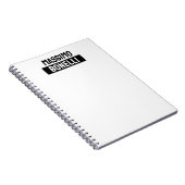 Eigen naam minimalistisch modern effen zwart wit notitieboek (Rechterzijde)