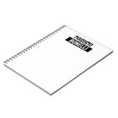 Eigen naam minimalistisch modern effen zwart wit notitieboek (Linkerzijde)