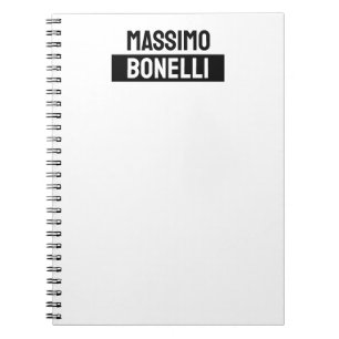 Eigen naam minimalistisch modern effen zwart wit notitieboek