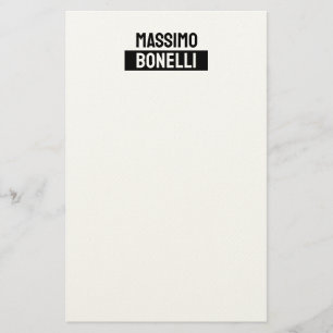 Eigen naam minimalistisch modern sober zwart wit briefpapier