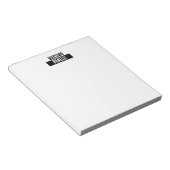 Eigen naam minimalistisch modern sober zwart wit notitieblok (Schuin)