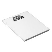 Eigen naam minimalistisch modern sober zwart wit notitieblok (Schuin)