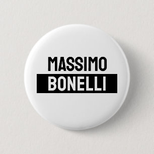 Eigen naam minimalistisch modern sober zwart wit ronde button 5,7 cm