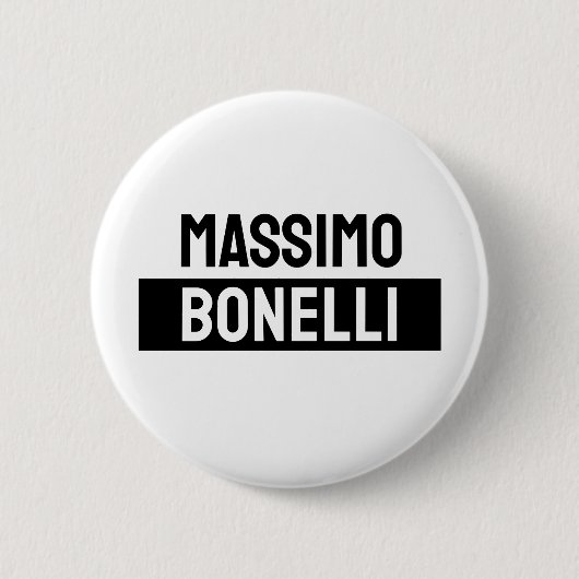 Eigen naam minimalistisch modern sober zwart wit ronde button 5,7 cm (Voorkant)