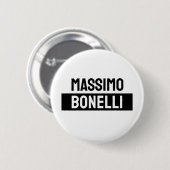 Eigen naam minimalistisch modern sober zwart wit ronde button 5,7 cm (Voorkant /achterkant)