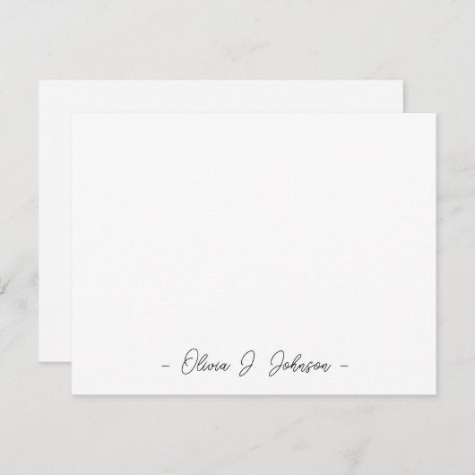 Eigen naam Minimalistisch whiteprefbriefkaart Notitiekaartje (Voorkant / Achterkant)