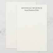 Eigen Naam Mode Trendy Minimalistische Professione Briefpapier (Voorkant / Achterkant)