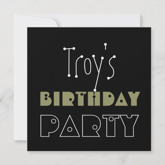 Eigen naam Modern Birthday Party Camo Green Black Kaart (Voorkant)