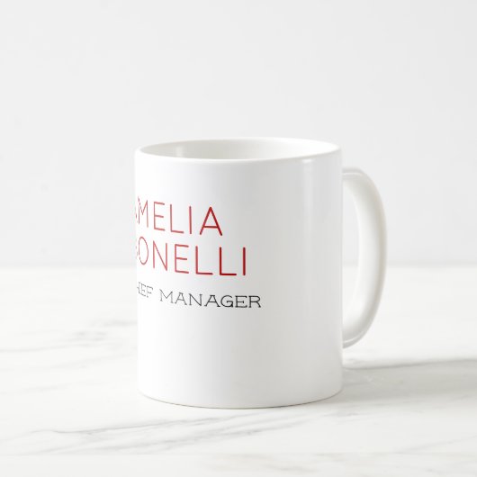 Eigen naam Modern Minimalist Professional Plain Koffiemok (Voorkant rechts)