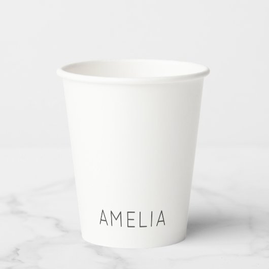 Eigen naam Modern Minimalist Professional Plain Papieren Bekers (Voorkant)