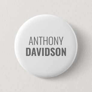 Eigen Naam Modern Minimalistisch Elegant Professio Ronde Button 5,7 Cm