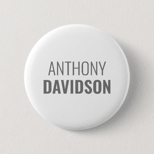 Eigen Naam Modern Minimalistisch Elegant Professio Ronde Button 5,7 Cm (Voorkant)