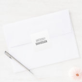 Eigen Naam Modern Minimalistisch Elegant Professio Vierkante Sticker (Envelop)