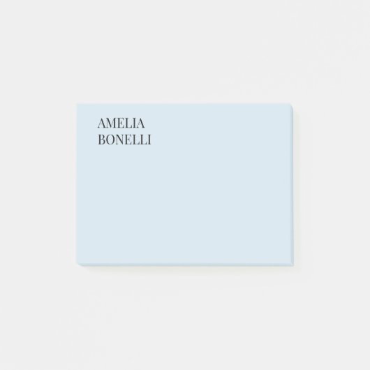 Eigen Naam Modern Minimalistisch Professioneel Bla Post-it® Notes (Voorkant)