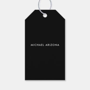 Eigen Naam Modern Minimalistisch Zwart Wit Cadeaulabel
