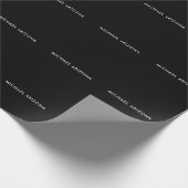 Eigen Naam Modern Minimalistisch Zwart Wit Cadeaupapier (Hoek)