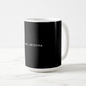 Eigen Naam Modern Minimalistisch Zwart Wit Koffiemok (Voorkant rechts)