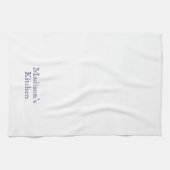 Eigen naam monogram blauw-witte bakkerij theedoek (Horizontaal)