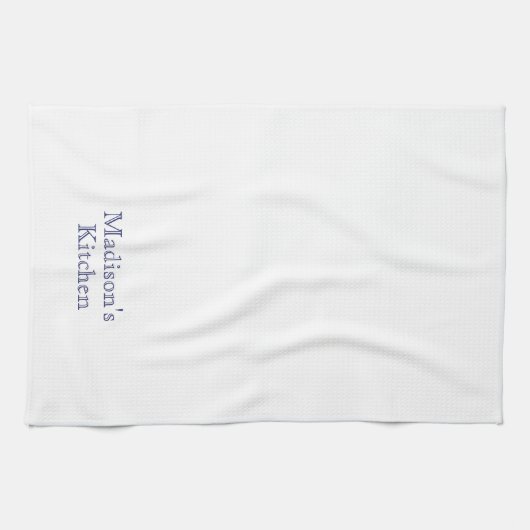 Eigen naam monogram blauw-witte bakkerij theedoek (Horizontaal)