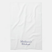 Eigen naam monogram blauw-witte bakkerij theedoek (Verticaal)