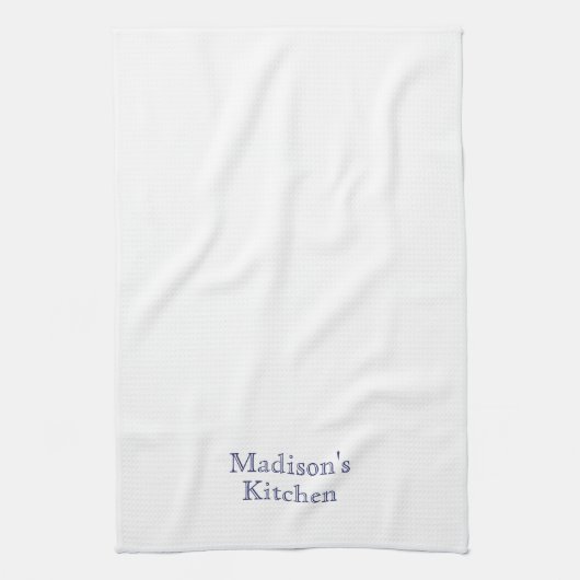 Eigen naam monogram blauw-witte bakkerij theedoek (Verticaal)