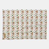 Eigen naam monogram diamanten driehoeken bruin theedoek (Horizontaal)