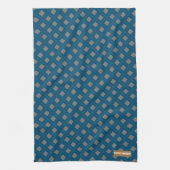 Eigen naam monogram diamanten marineblauw grijze c theedoek (Verticaal)