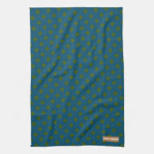 Eigen naam monogram diamanten marineblauw groene c theedoek (Verticaal)