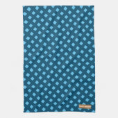 Eigen naam monogram diamanten marineblauw stijlvol theedoek (Verticaal)