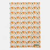 Eigen naam monogram diamanten oranje groen stijlvo theedoek (Verticaal)