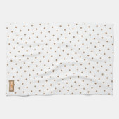 Eigen naam monogram diamanten patroon wit bruin theedoek (Horizontaal)