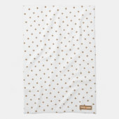 Eigen naam monogram diamanten patroon wit bruin theedoek (Verticaal)