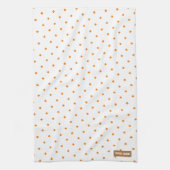 Eigen naam monogram diamanten patroon wit sinaasap theedoek (Verticaal)