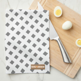 Eigen naam monogram diamanten wit grijs stijlvol theedoek