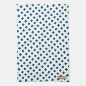 Eigen naam monogram diamanten witte marineblauwe c theedoek (Verticaal)