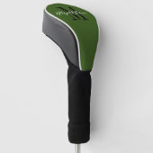 Eigen naam: monogram groene golfkopbestuurdercover golfheadcover (Schuin)