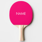 Eigen naam monogram hete roze fuchsia tafeltennisbatje (Achterkant)