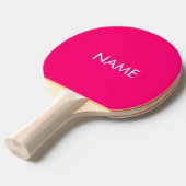Eigen naam monogram hete roze fuchsia tafeltennisbatje (Voorkant Gekanteld)