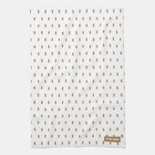 Eigen naam monogram kwadraten stip wit bruine scha theedoek (Verticaal)