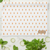 Eigen naam monogram kwadraten stip wit sinaasappel theedoek (Gevouwen)