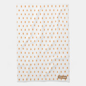 Eigen naam monogram kwadraten stip wit sinaasappel theedoek (Verticaal)