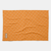 Eigen naam monogram modern oranje, stijlvol en sch theedoek (Horizontaal)