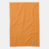 Eigen naam monogram modern oranje, stijlvol en sch theedoek (Verticaal)