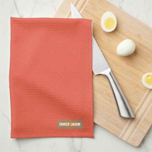 Eigen naam monogram moderne rode, stijlvolle diama theedoek (Quarter Fold)
