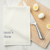 Eigen naam monogram navy blue iory familie bakkeri theedoek (Quarter Fold)