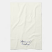 Eigen naam monogram navy blue iory familie bakkeri theedoek (Verticaal)