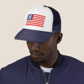 Eigen naam monogram patriottische Amerikaanse vlag Trucker Pet (In situ)